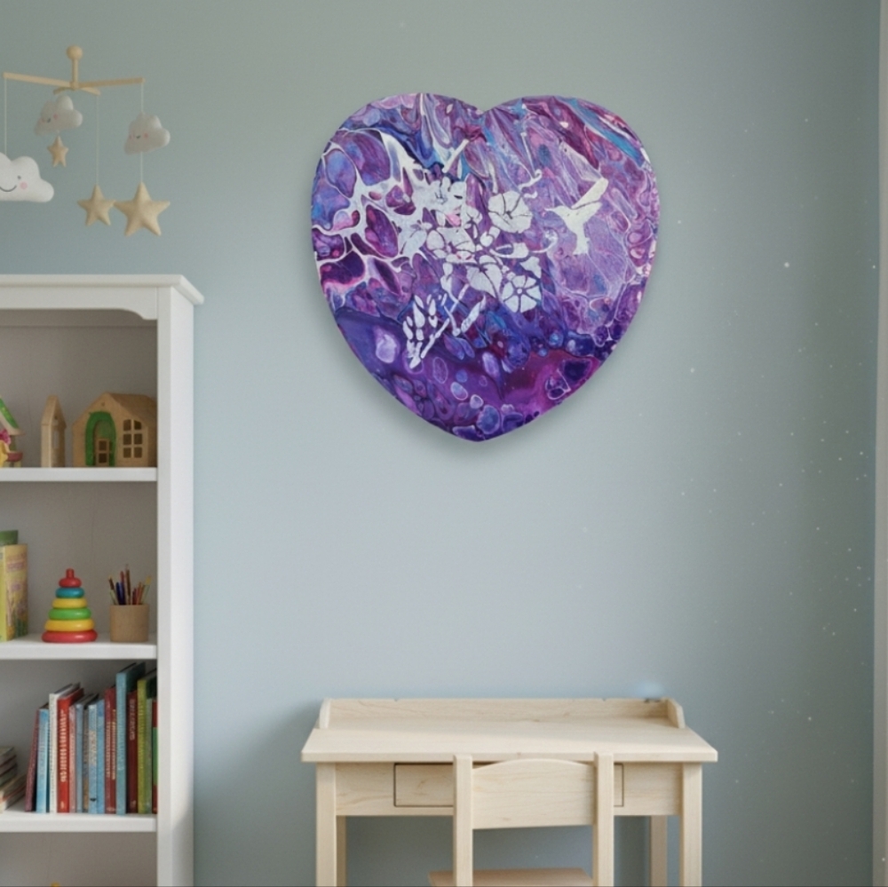 HANDCRAFTED Abstract Heart Painting HANDMADE HANDPAINTED Home Wall Art Decor